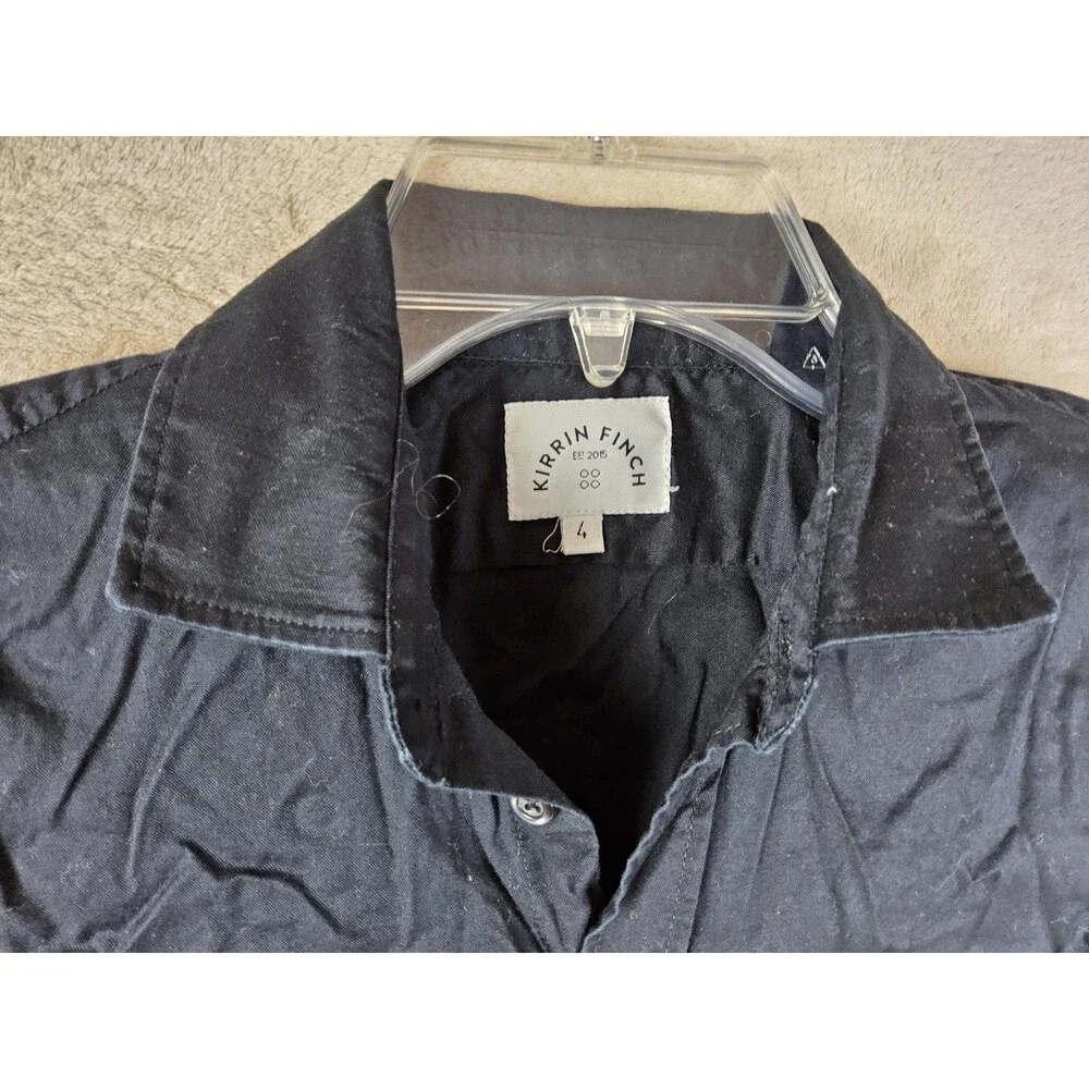 Kirrin Finch Women's Non Binary Button Front Long Sleeve Shirt Size 4